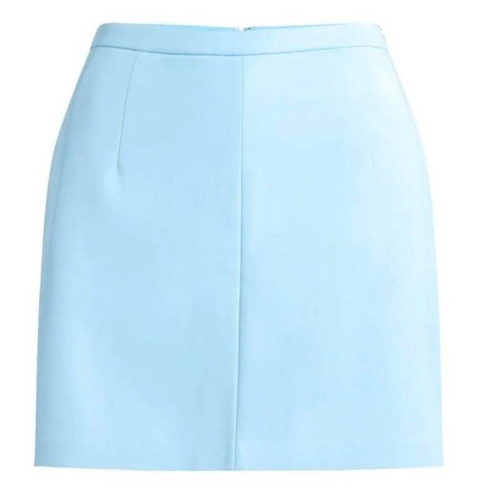 Light blue faux leather mini